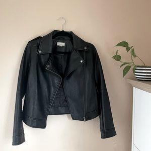 Loft Faux Black Leather Jacket Size 2.